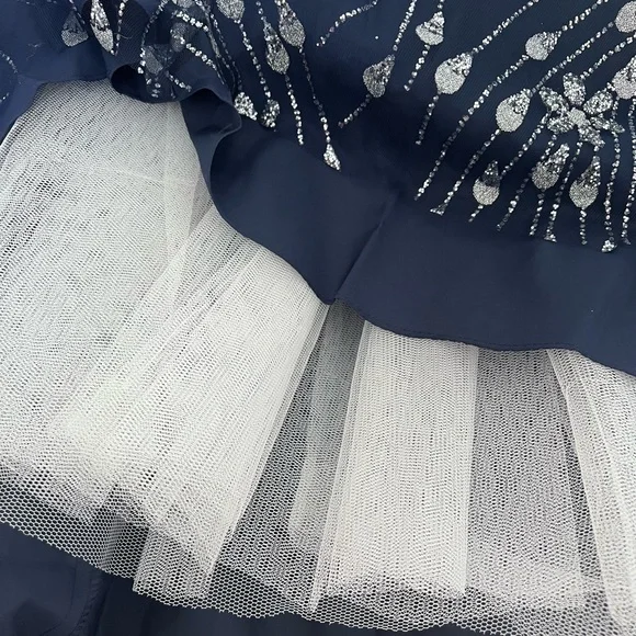 Elizabeth K by GLS Formal Navy Blue Full Length Gown Size Medium Holiday Party - Picture 12 of 13